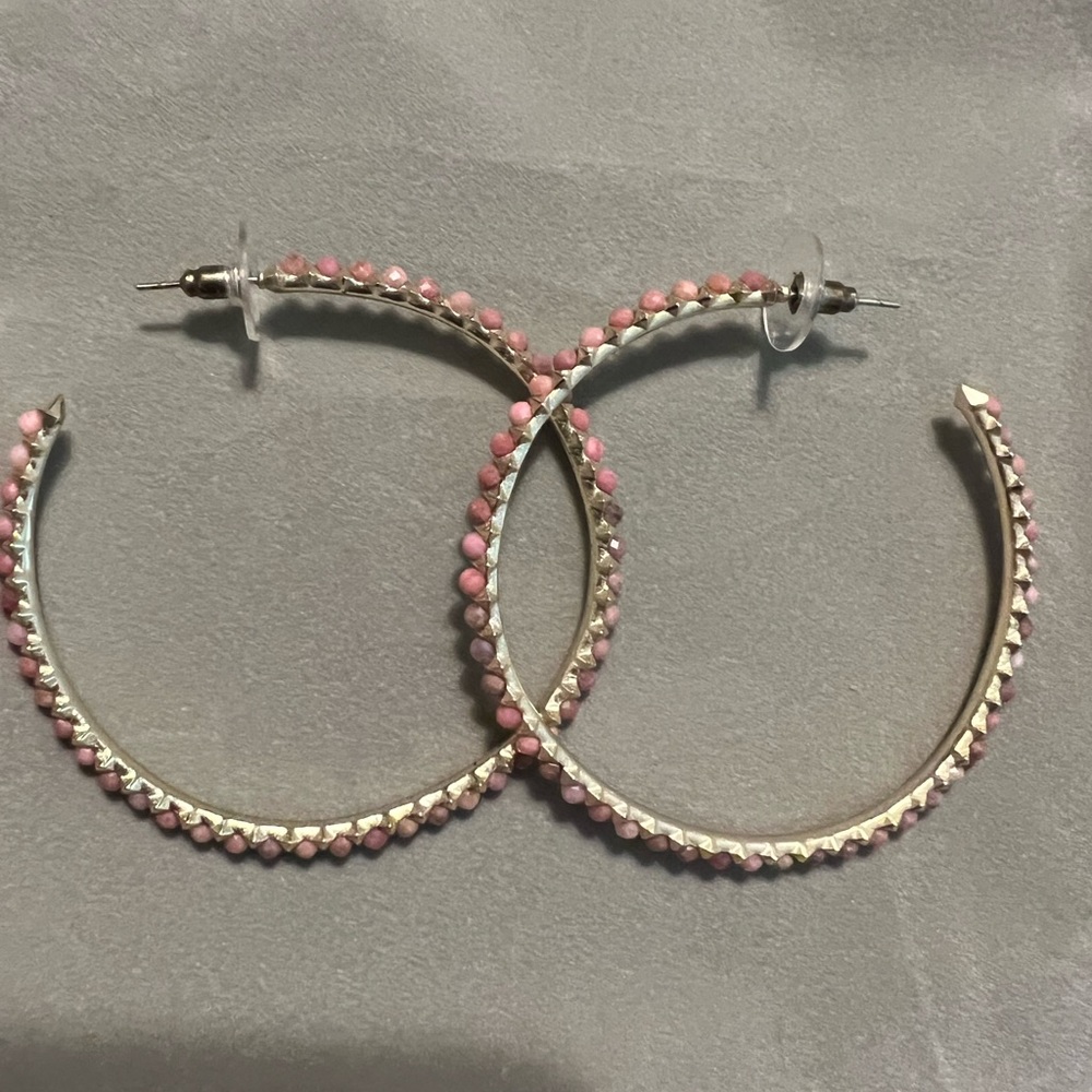 Kendra Scott gold metal and pink stone